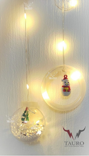 Serie De Luces Navideña Cascada De Esfera Con Santa 12 Pack