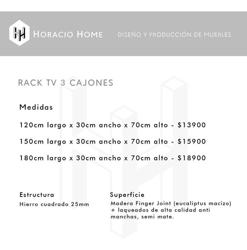 Imagen 5 de 7 de Rack Industrial Tv Living Hierro Y Madera - Horacio Home