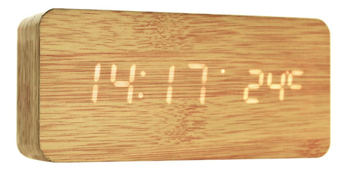 Reloj Digital Led Tipo Madera Estilo Zen