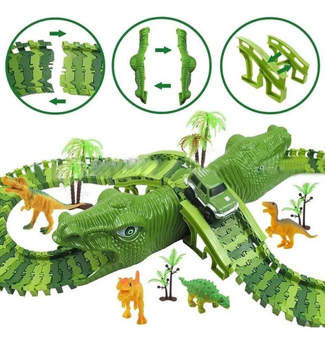Other,no-rc Vehicles,dinosaur Electric Rail Car, Diy Building Blocks,electric Rail Car,building Blocks, Dinosaurs,children's Toys Dinosaur Rail Toy Car Non-rc Vehicles 153 Pcs/set 1