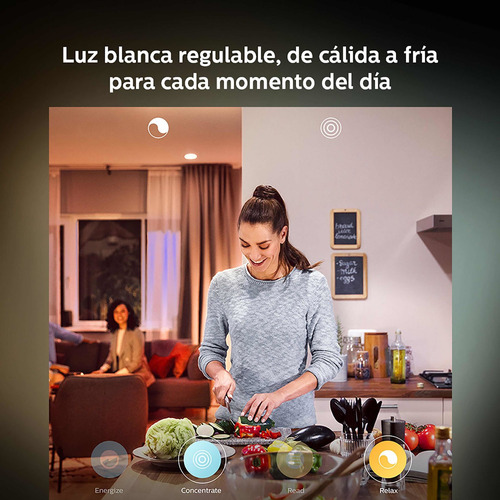 Imagen 3 de 9 de Pack 3 Philips Hue White Ambience Calido~frio Gu10 Bt