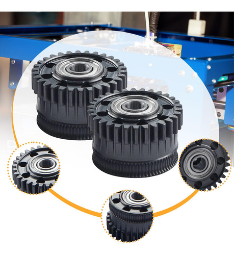 2 Piezas De Engranaje De Extrusión De Filamento Metálico