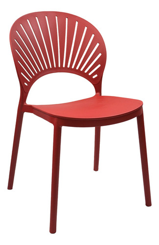 Silla Minimalista Abanico Moderna Jardin Hogar Exterior Rojo