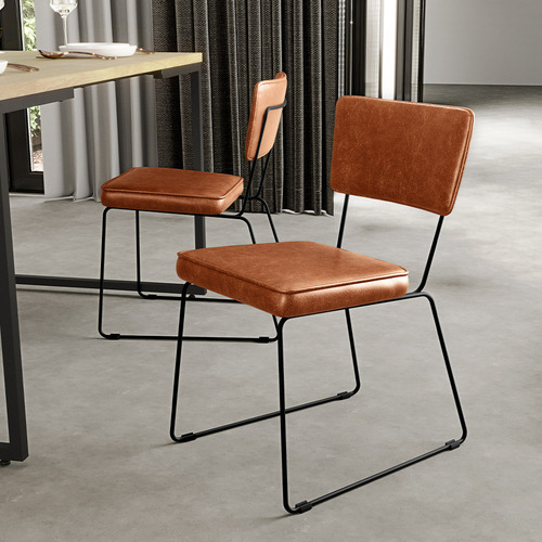Cadeira Decorativa Estofada Para Sala De Jantar Base Em Aço Allana L02 Couríssimo Camel