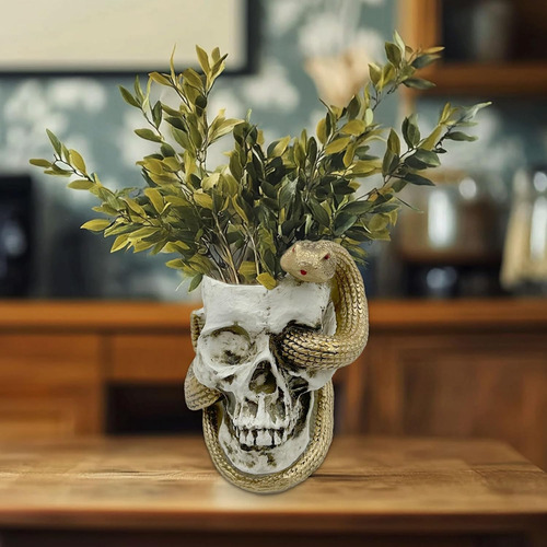 Macetero De Calavera, Maceta Gótica, Maceta Gótica, Jarrón D
