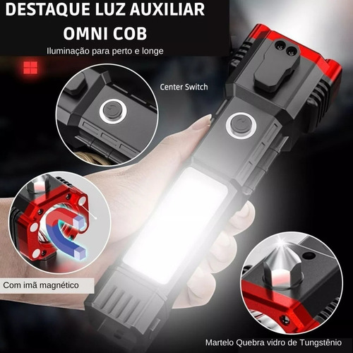 Lanterna Tática Militar Indestrutível Sos Magnet Knife