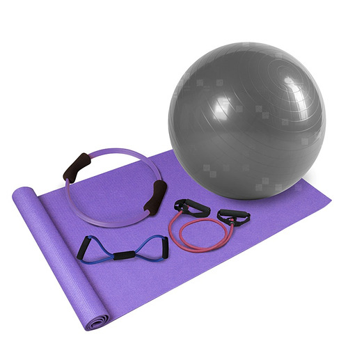 Kit De Yoga (tapete+3bandas Elásticas+balón Pilates 55cm)
