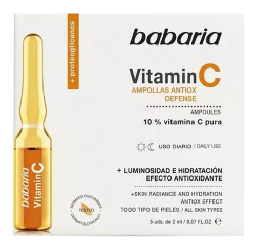 Ampolletas Babaria Vitamin C 5x2ml Lu - mL a $23950