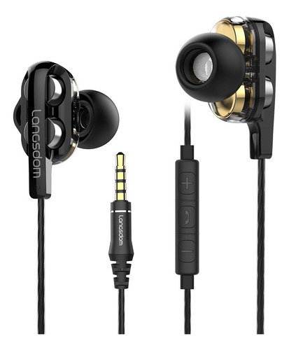 Imagen 1 de 2 de Audífonos in-ear Langsdom D4C black