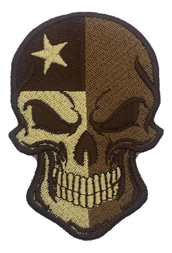 Parche Bordado Calavera Chilena - Skull Tricolor Velcro
