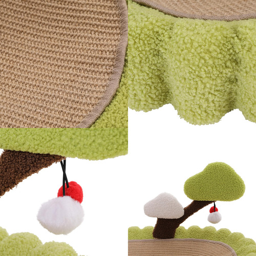 Cama Rascador Ovalada De Sisal Extra Grande Para Gatos Verde Diseño