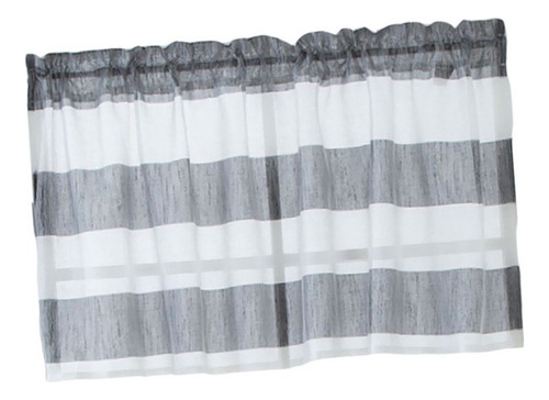 1 cortina de baño de media raya gris translúcido para cocina