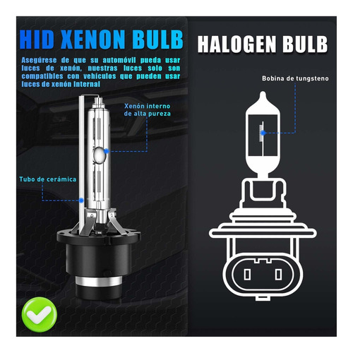 Faro Hid Xenón D2s D2c D2r 35w 6000k, 2 Pzas