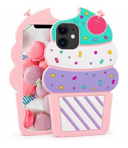 Megantree Cute iPhone 11 Caso, Helado Crema Divertido 27wt0