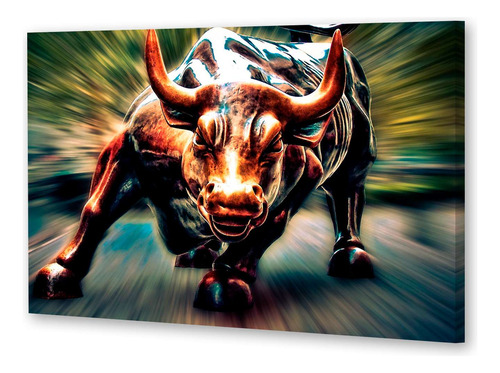 Cuadro 20x30cm Toro Wall Street Finanzas Inversiones M2