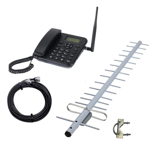 Kit Telefone De Mesa Rural Dual Chip Quadriband Com Gprs