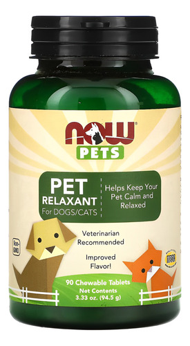 Pet Relaxante Gato/dogs 94g Now Foods 90 Tab Importado