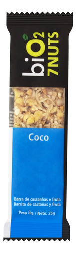 Barra de Nuts Castanha com Coco Zero Lactose biO2 7Nuts Pacote 25g
