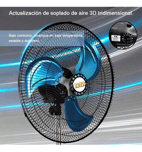D&m Ventilador 18 Pulgadas Acero De Piso 3 En 1 Con 3 Aspas