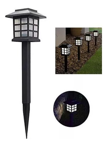 4 Faroles Solares Jardin Luz Exteriores Led Estaca Patio Mnr