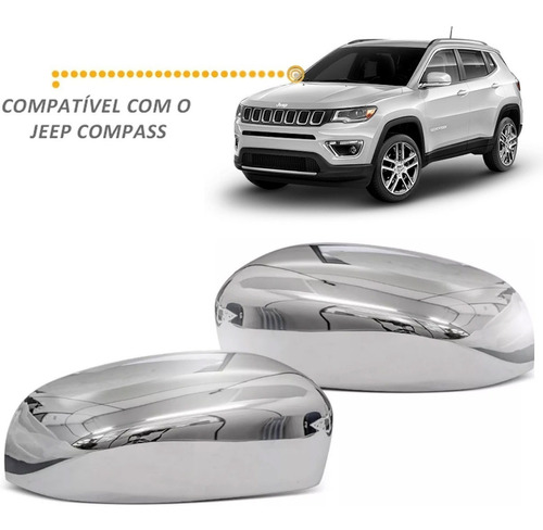 Aplique Capa Cromada Retrovisor Jeep Compass 2016 Em Diante