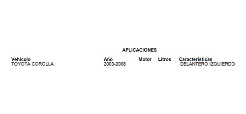 Brazo Defensa Delantero Izquierdo Toyota Corolla 2004