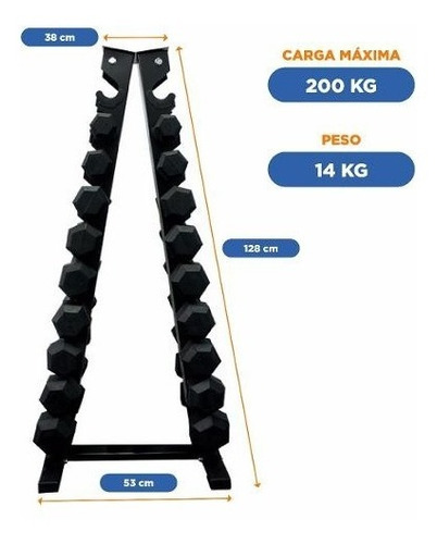 Rack Mancuernas Hexagonales 200 Kg A-shape 2.0