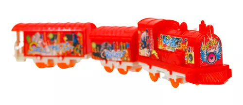 FERRORAMA INFANTIL MINI TREM ELETRICO HERO SQUAD LOCOMOTIVA TRILHOS A PILHA