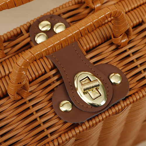 Cesta De Almacenamiento De Mimbre Tejida, Caja De M