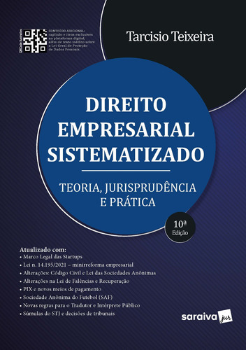 Direito Empresarial Sistematizado - 10ª edição 2022, de Teixeira, Tarcisio. Editora Saraiva Educação S. A., capa mole em português, 2022
