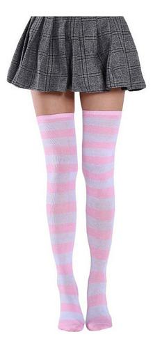 Wa Medias De Rayas Mujeres Sexy Muslo Alto Nylon Calcetines