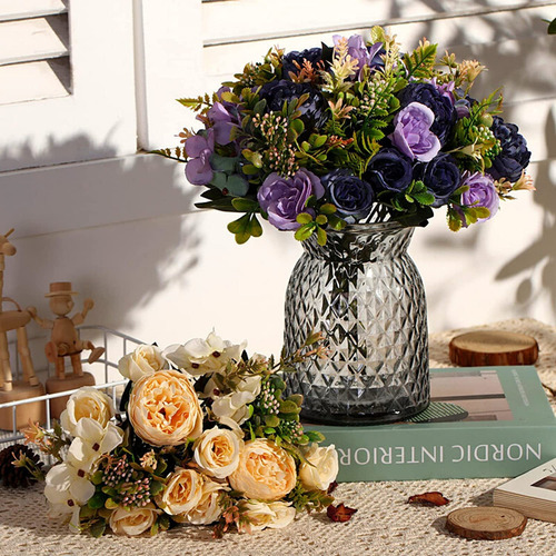 2 Rosas Artificiales De Seda Para Decoración De Bodas