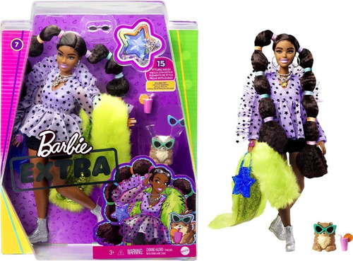 Barbie Extra 7 Preta Com Animal De Estimação Mattel - Gxf10