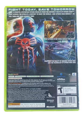 Spider-man Edge Of Time - Activision - Xbox 360 (Usado)