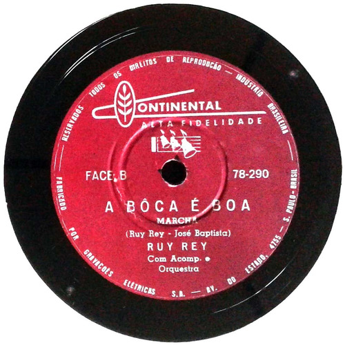Imagem 2 de 3 de 78 Rpm Ruy Rey & Marlene 1964 Selo Continental 78290
