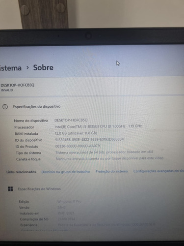 Notebook Lenovo Bs145 Core I5 1035g1- 12gb Ssd256gb Cinza (Usado)