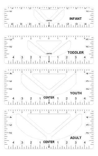 Regla J Para Alinear Camisetas, 4 Unidades, Regla Con Herram