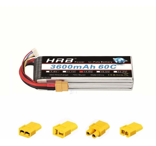 Bateria Lipo 14.8v 3600mah 60c 4s Xt60 Plug Hrb