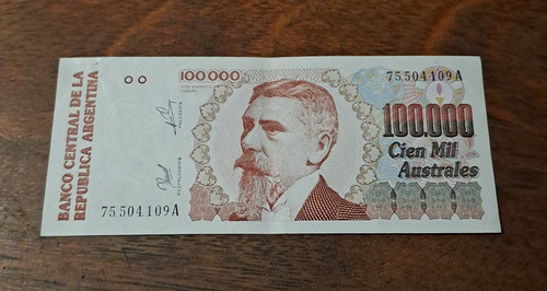 Bottero N 2891 Billete 100000 Australes. Excelente (Usado)