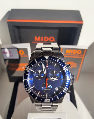 Relógio Mido Ocean Star Navy Blue M011.417.11.041.02 Novo