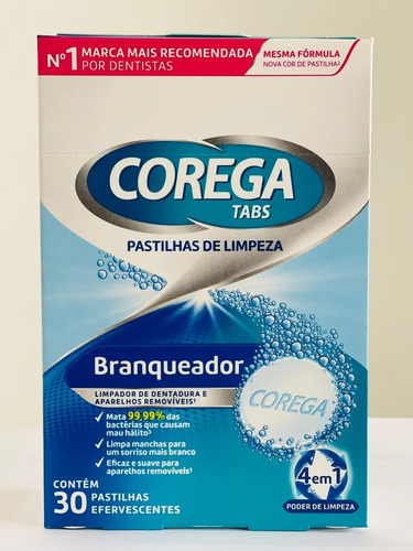 Corega Tabs Branqueador 30 pastilhas