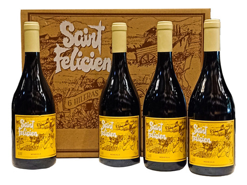 Pack X4 Vino Tinto Saint Felicien 6 Hileras Edición Limitada