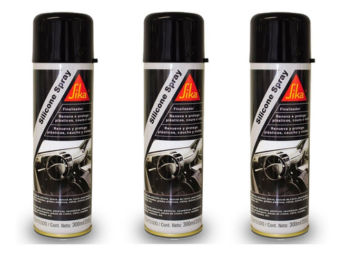Kit 3 Silicone Lubrificantes Spray Uso Interno Externo 300ml