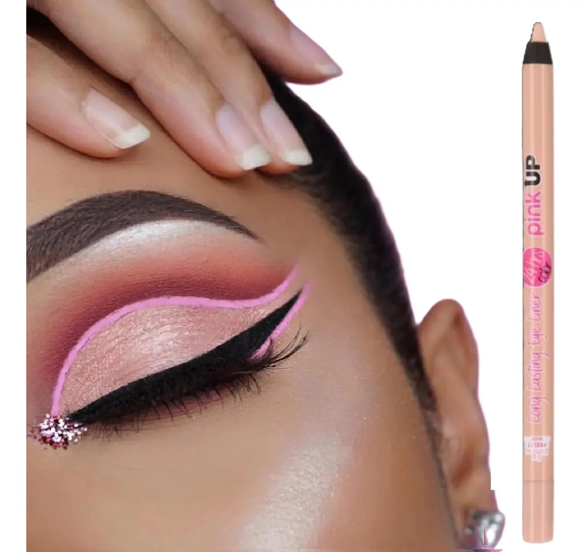 Delineador Para Ojos Pink Up Long Lasting Eye Liner 24hrs Color Nude Efecto Mate