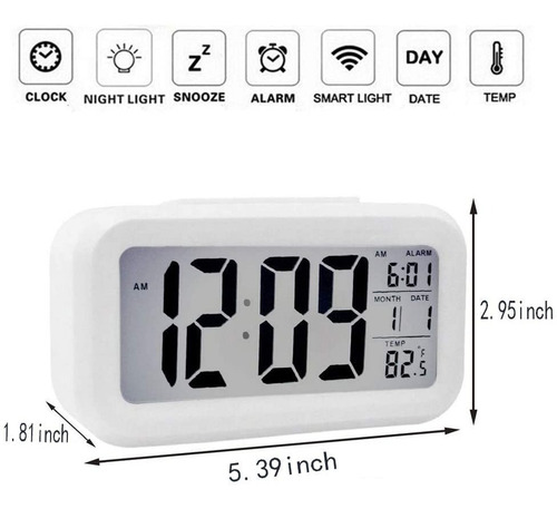 Imagen 2 de 5 de Reloj Despertador Digital Con Pantalla Lcd