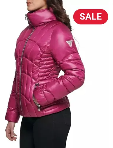 Casaca Guess Para Dama Puffer Quilted Magenta Original New