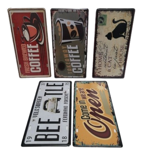 Placa Retro Metal Coffe U.s.a Relieve Pintada Lamina 