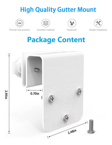 Okemeeo - Soporte De Canalón Para Eufy Solocam S340, Soporte