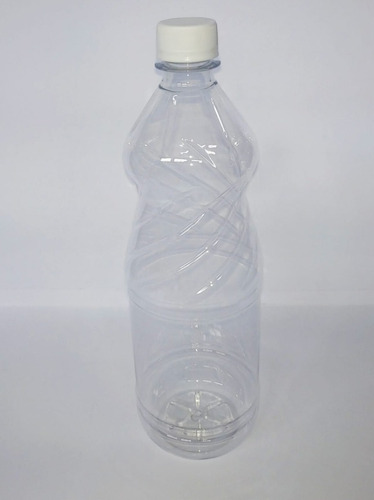 Botella Plástico Pet 1 Litro Transparente Lineas 1000 Cc X50