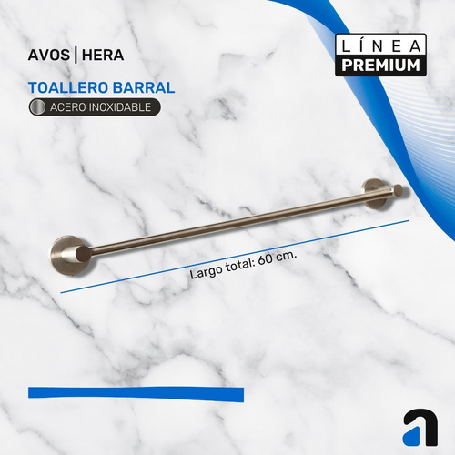 Imagen 4 de 10 de Kit Accesorios Baño 100% Acero Inoxidable 304 / Avos - Hera